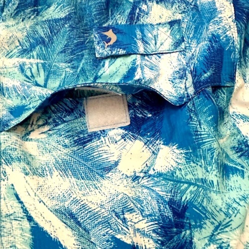 Reel Legends Mariner II Short Sleeve Shirt Blue & White Fishing Vented Men's XL - Picture 5 of 6